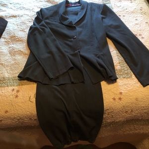 Charcoal gray pants suit